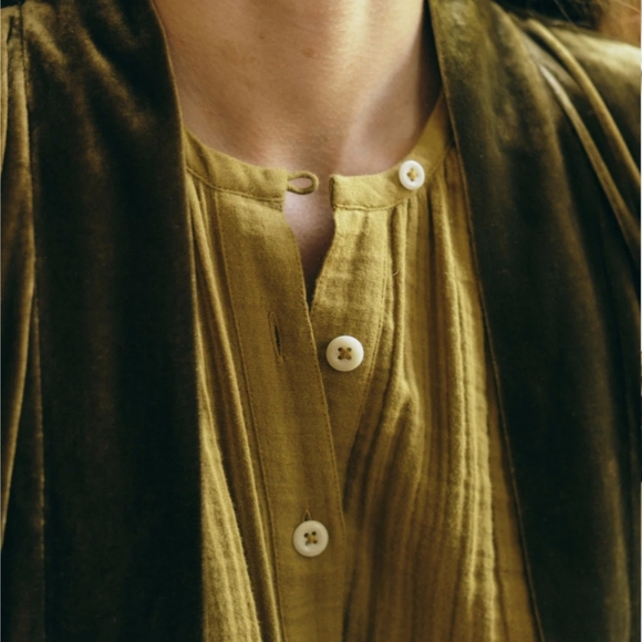 TOAST UK Crinkle Cotton Long Sleeve Kaftan Dress Gown Lagenlook NWT Sz XL - Picture 2 of 6